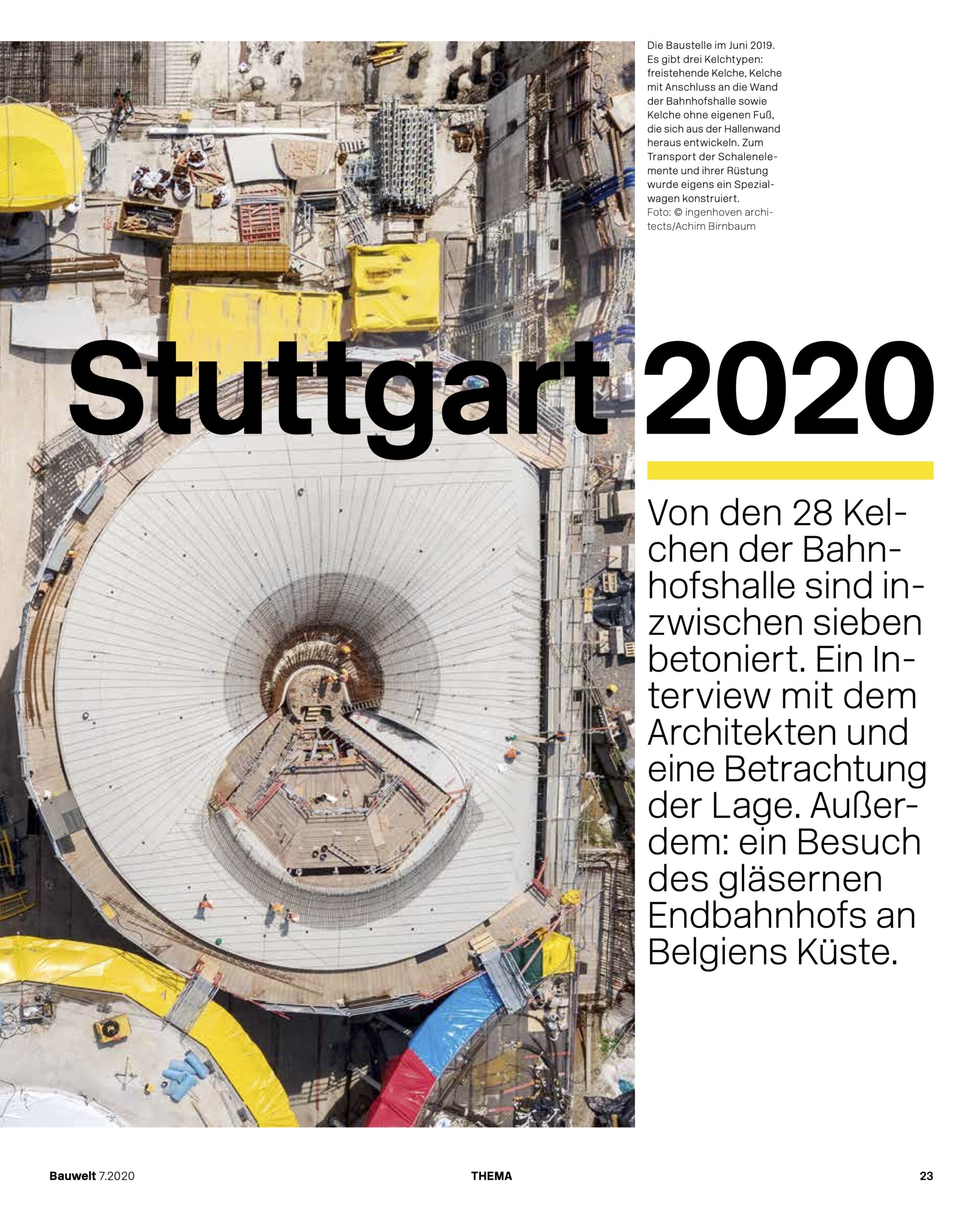 Bauwelt Magazin über Stuttgart 2020 10 Jahre Stuttgart 21, Interview mit Christoph Ingenhoven