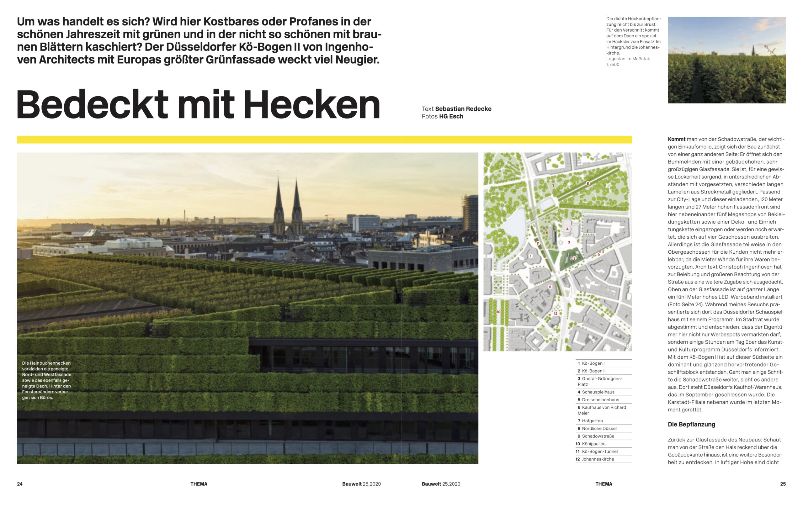 The Dusseldorfer Kö-Bogen II of Ingenhoven Architects with Europe's largest green façade